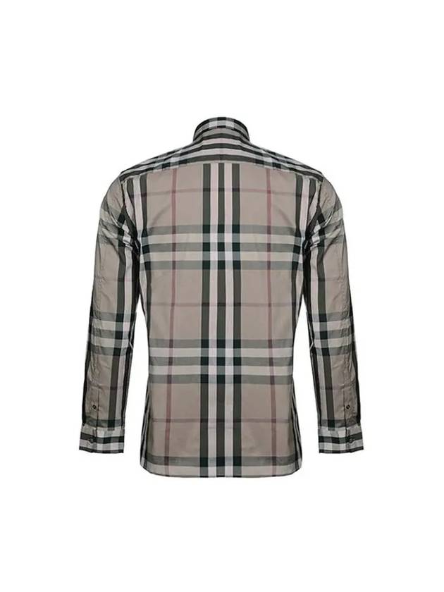 Men's Nelson Check Pattern Long Sleeve Shirt Beige - BURBERRY - BALAAN 5