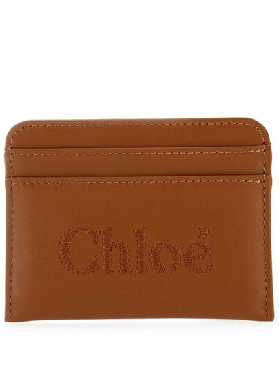 Sense Embroidered Logo Calfskin Card Wallet Brown - CHLOE - BALAAN 2