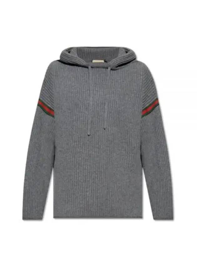 Wool Cashmere Hoodie Grey - GUCCI - BALAAN 2