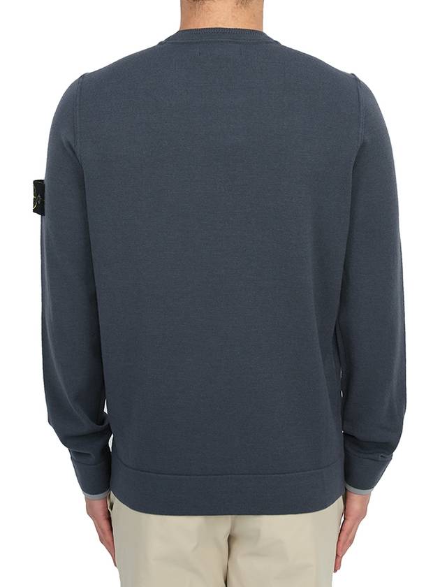 Logo Patch Crew Neck Knit Top Grey - STONE ISLAND - BALAAN 5