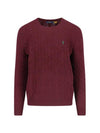 Embroid Logo Cable Knit Top Wine - POLO RALPH LAUREN - BALAAN 2