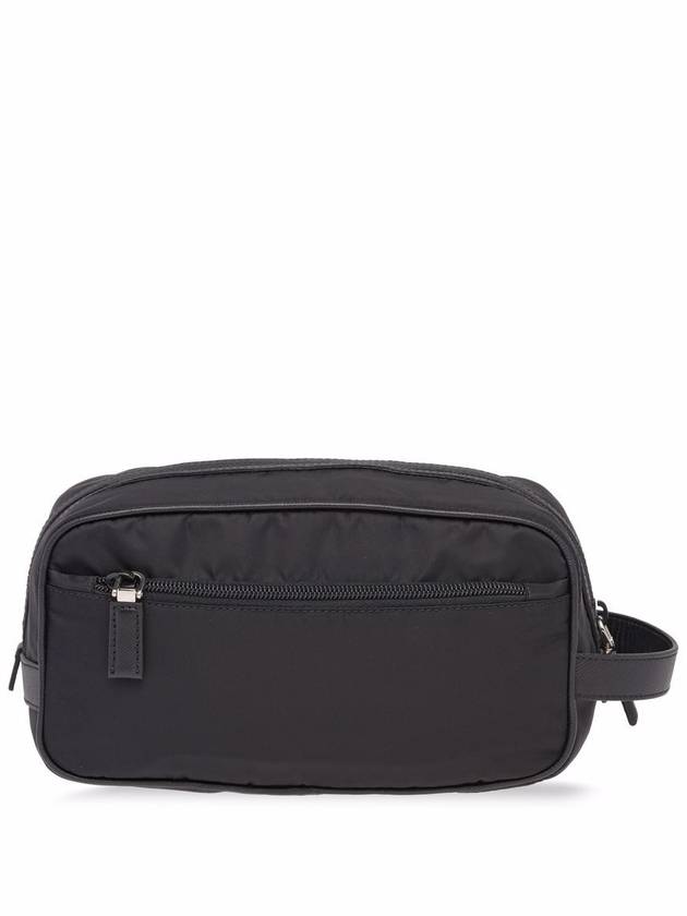 Re Nylon Saffiano Leather Travel Clutch Bag Black - PRADA - BALAAN 4