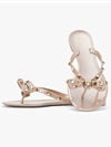 Rubber Rockstud Flip Flops Beige - VALENTINO - BALAAN 4