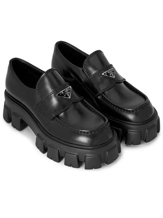 Monolith Brushed Leather Loafers Black - PRADA - BALAAN 6