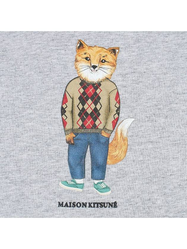 Dressed Fox Regular Short Sleeve T-Shirt Melange Grey - MAISON KITSUNE - BALAAN 7