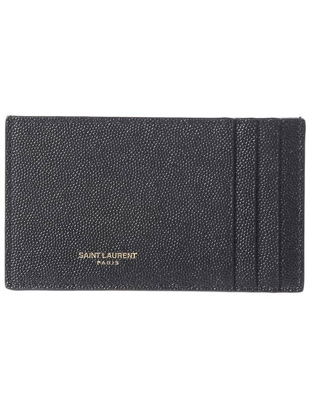 Monogram Uptown Chain Embossed Leather Long Wallet Black - SAINT LAURENT - BALAAN 7