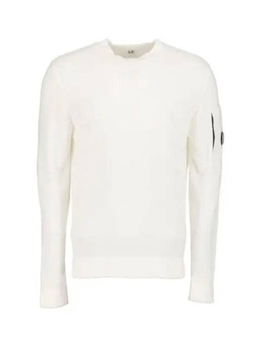 Lens Wappen Crew Neck Knit Top White - CP COMPANY - BALAAN 1