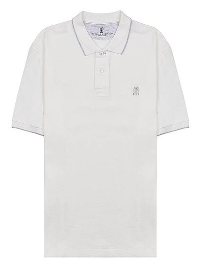 Embroidered Logo Short Sleeve Polo Shirt White - BRUNELLO CUCINELLI - BALAAN 2