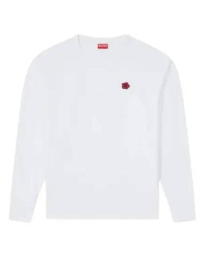 Boke Flower Embroidery Cotton Long Sleeve T-Shirt White - KENZO - BALAAN 2