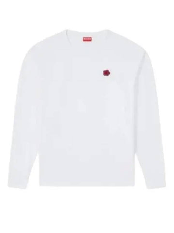 Boke Flower Embroidery Cotton Long Sleeve T-Shirt White - KENZO - BALAAN 1