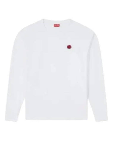 Boke Flower Embroidery Cotton Long Sleeve T-Shirt White - KENZO - BALAAN 1