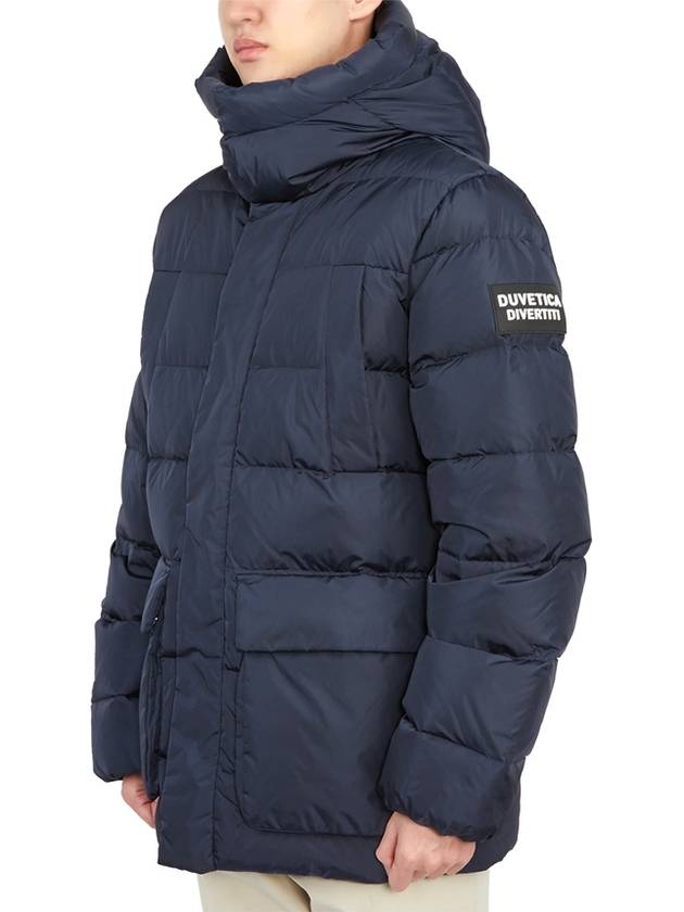 Men's Bixio Logo Hooded Quilted Padding Navy - DUVETICA - BALAAN 4