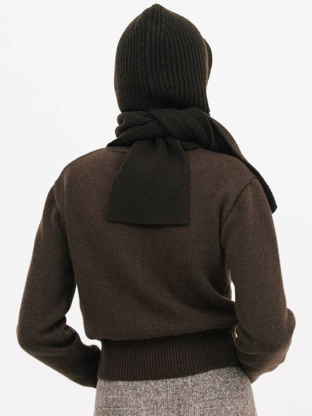 Wool Muffle Balaclava Dark Choco - JUN BY JUN K - BALAAN 3