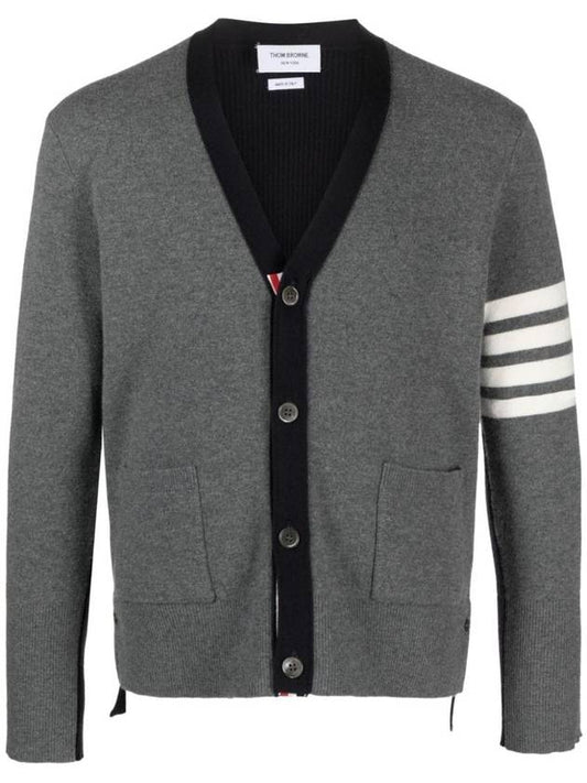 4 bar stripe intarsia knit cardigan MKC548BY1018 - THOM BROWNE - BALAAN 1