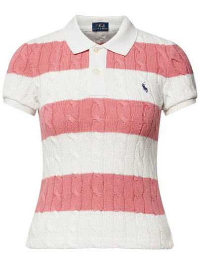 24SS Women's Pony Stripe Collar Knit 211872978 001 - POLO RALPH LAUREN - BALAAN 2