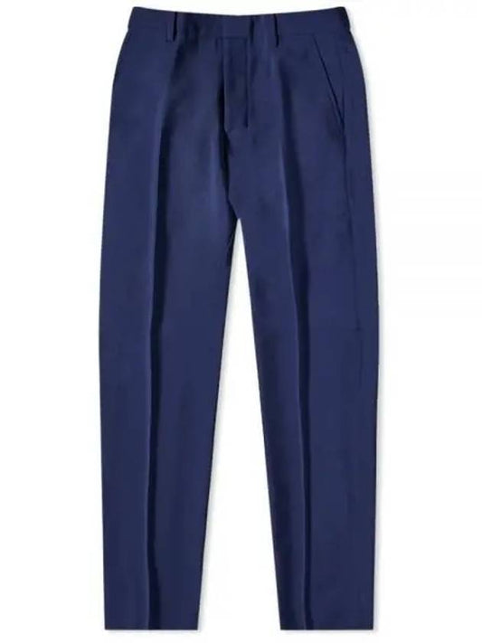 Cigarette Fit Wool Straight Pants Blue - AMI - BALAAN 1