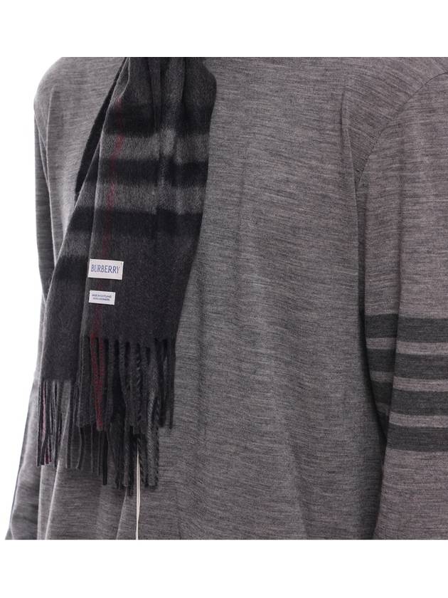 Check Cashmere Scarf Charcoal - BURBERRY - BALAAN 6