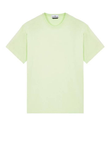 Micro Embroidered Logo Cotton Jersey Short Sleeve T-Shirt Light Green - STONE ISLAND - BALAAN 1