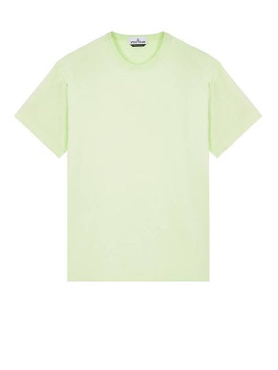 Micro Embroidered Logo Cotton Jersey Short Sleeve T-Shirt Light Green - STONE ISLAND - BALAAN 2