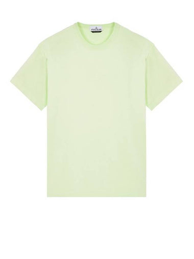 Micro Embroidered Logo Cotton Jersey Short Sleeve T-Shirt Light Green - STONE ISLAND - BALAAN 1