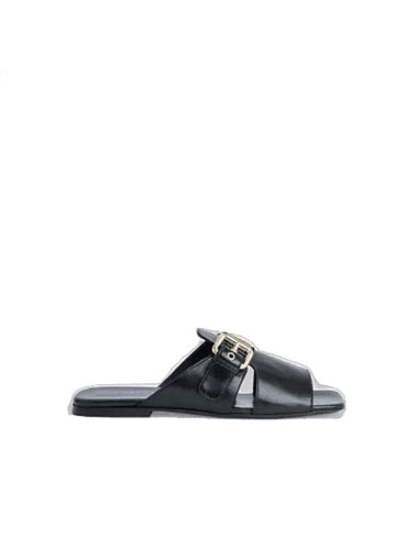 Lago Gloss Leather Slippers Black - BY FAR - BALAAN 1