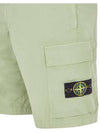 Men's Logo Patch Cargo Shorts Sage Green - STONE ISLAND - BALAAN 5