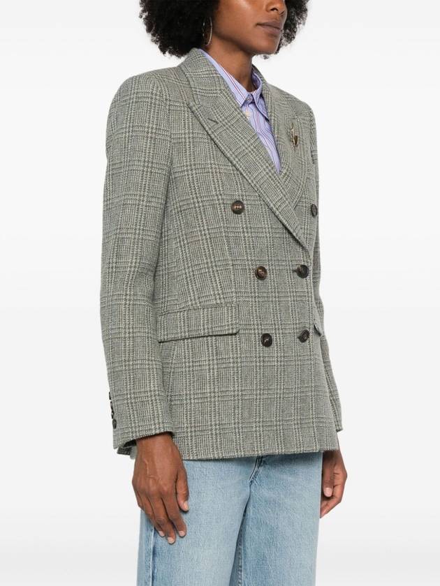 Double breasted Shetland wool jacket Sage - GOLDEN GOOSE - BALAAN 5