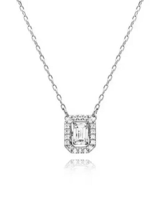 Una Octagon Cut Pendant Necklace Silver - SWAROVSKI - BALAAN 2