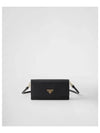 Triangle Logo Leather Mini Bag Black - PRADA - BALAAN 2