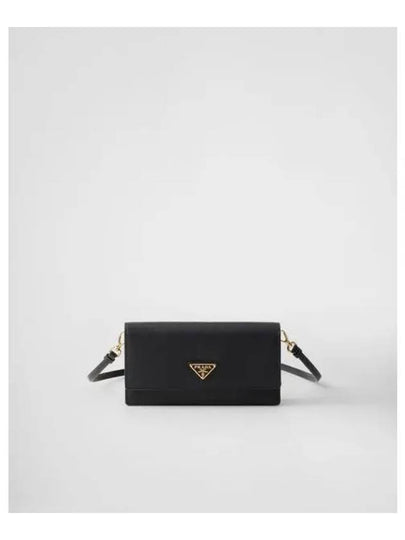 Triangle Logo Leather Mini Bag Black - PRADA - BALAAN 2