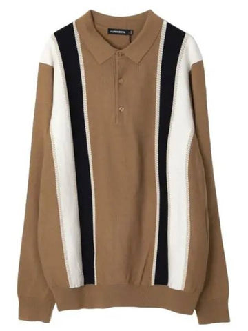 Men s Heden Striped Knit Polo Collar - J.LINDEBERG - BALAAN 1