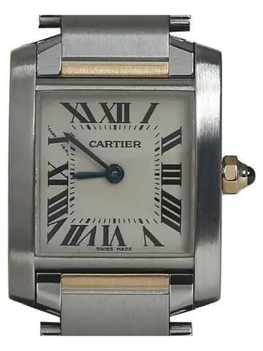 W51007Q4 18K Combi Steel Tank Francaise S Quartz Women Watch - CARTIER - BALAAN 1