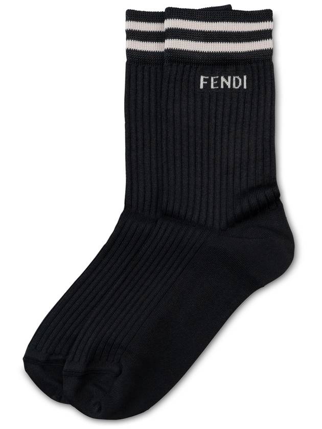 Cotton Socks Black - FENDI - BALAAN 2