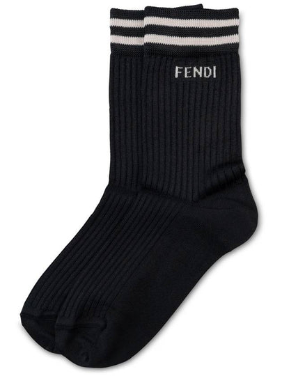 Cotton Socks Black - FENDI - BALAAN 2