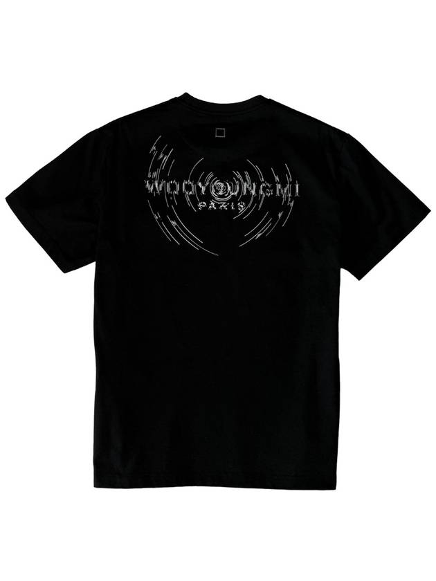 Wave Graphic Back Logo Short Sleeve T-Shirt Black - WOOYOUNGMI - BALAAN 2