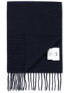 Small Heart Logo Wool Scarf Navy - AMI - BALAAN 3