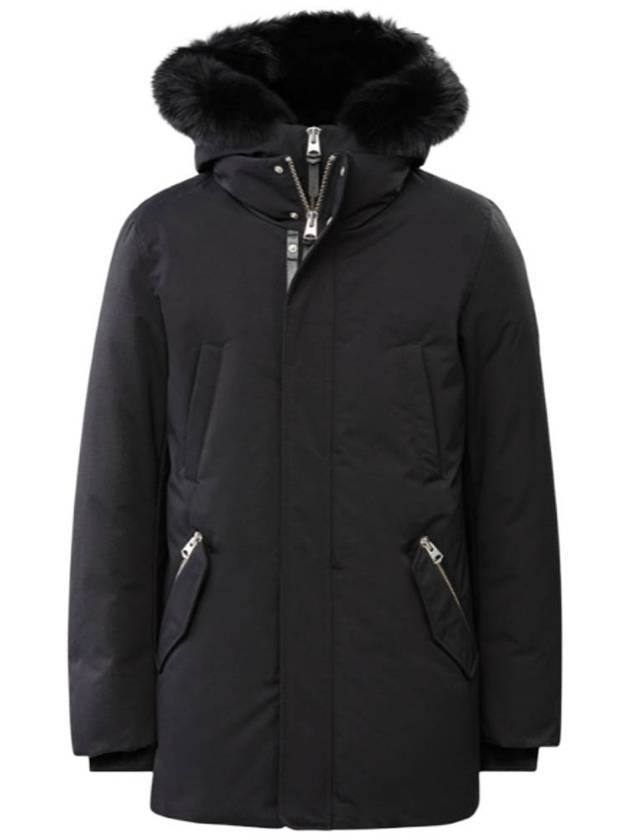 Edwardian Blue Fur Hooded Down Parka Black - MACKAGE - BALAAN.