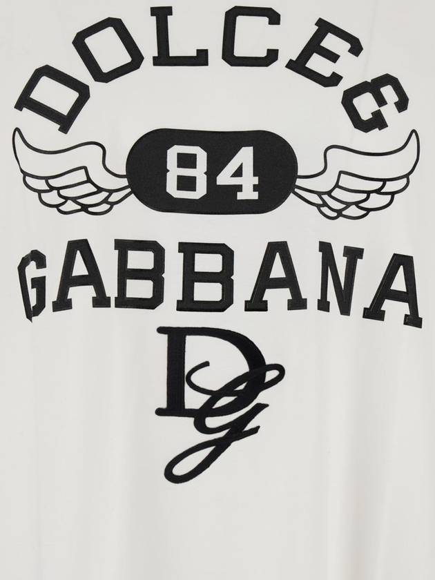 White Oversize T-Shirt With Maxi Logo On The Front In Cotton Man - DOLCE&GABBANA - BALAAN 3