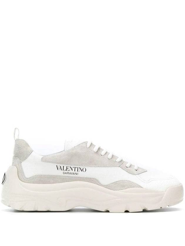 Gum Boy Leather Suede Low Top Sneakers White - VALENTINO - BALAAN 3