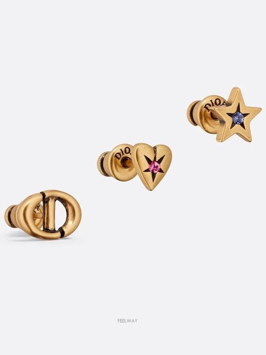 Lucky Charms Stud Metal Earrings Gold Set - DIOR - BALAAN 2