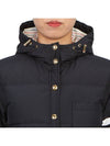 Downfilled Ripstop Classic 4 Striped Hoodie Down Long Padding Navy - THOM BROWNE - BALAAN 7