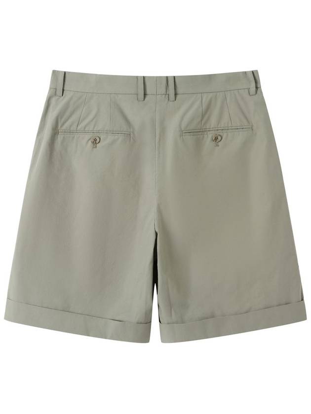 Cotton two tuck shorts olive green - SOLEW - BALAAN 3