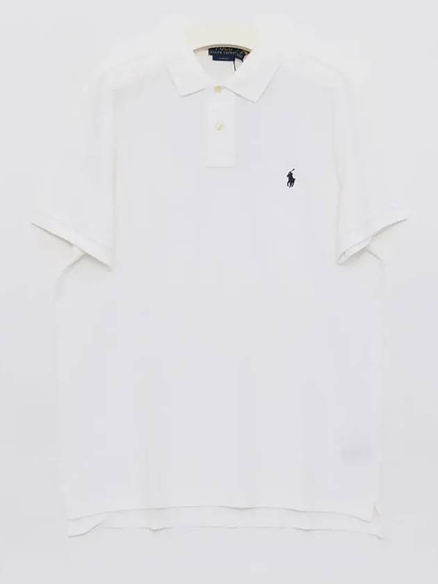 Logo Slim Fit Short Sleeve Polo Shirt White - POLO RALPH LAUREN - BALAAN 3