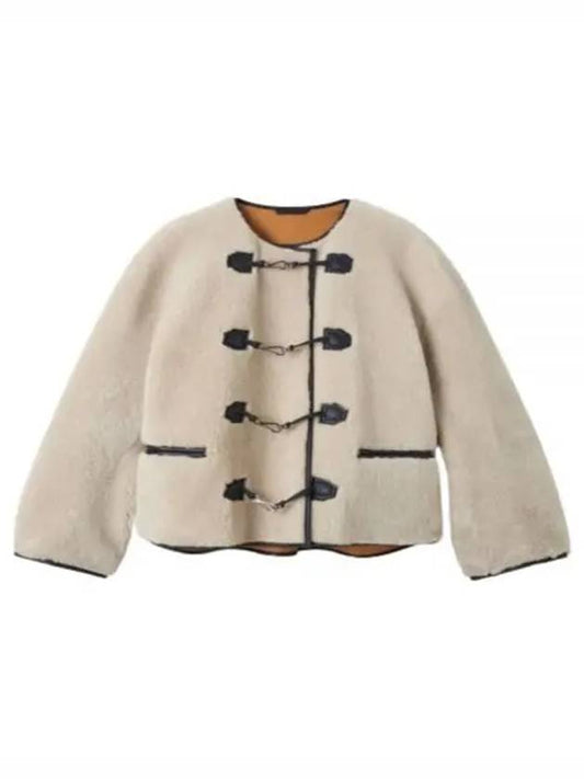 women teddy shearling jacket cream - TOTEME - BALAAN 2