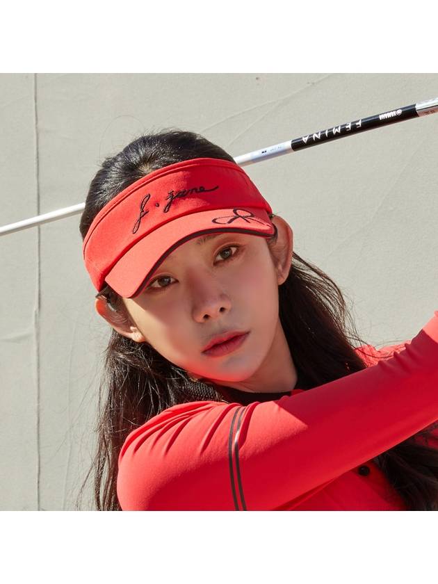 golf wear big ribbon embroidery suncap Big Ribbon Suncap Red - J JANE - BALAAN 1