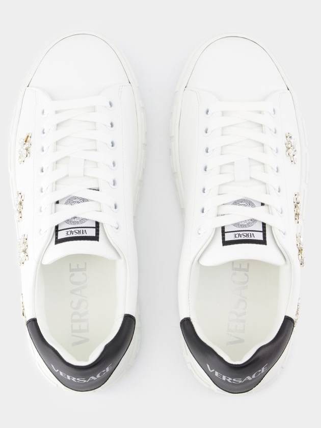 La Greca Sneakers - Versace - Canvas - White - VERSACE - BALAAN 4