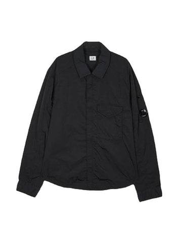 Men's Poplin Long Sleeve Shirt Black - CP COMPANY - BALAAN 1