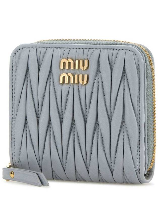 Matelasse Logo Zip Around Half Wallet Cornflower Blue - MIU MIU - BALAAN 3