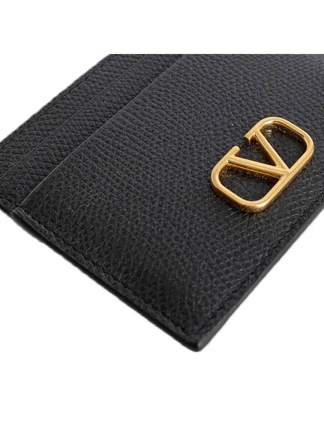 V Logo Signature Card Wallet Black - VALENTINO - BALAAN 5