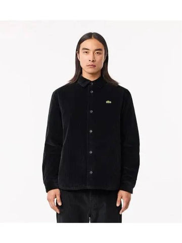 Men s Corduroy Shirt Black - LACOSTE - BALAAN 1